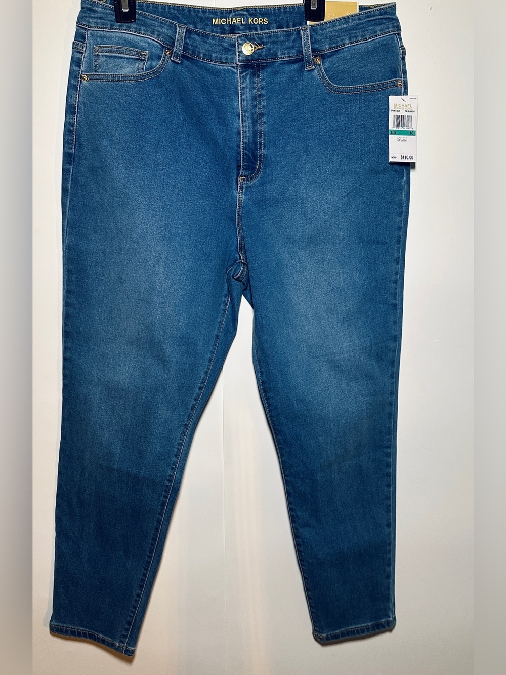 Michael Kors Women’s Selma Skinny Ankle Crop Jeans in Classic Blue Sz 16